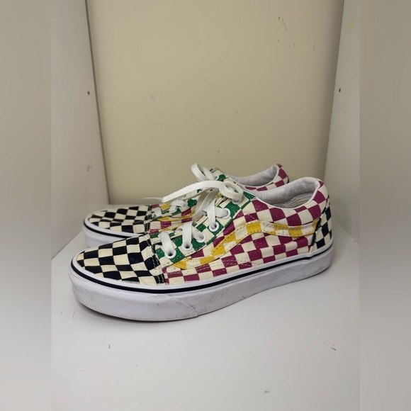 Vans Sneakers Old Skool Glitter Check 'Mardi Gras' Edition Women’s Size 7 - Picture 3 of 7